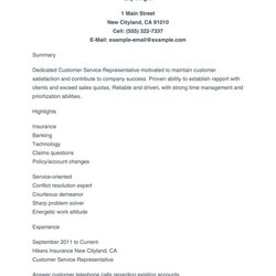 Outstanding Customer Service Resume Examples Template