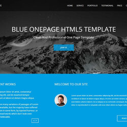 Great One Page Website Template Free Download Best Design Idea Blue