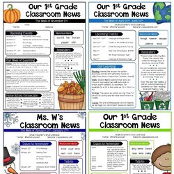 Capital Free Teacher Newsletter Templates School Editable Template Back Classroom Church Preschool