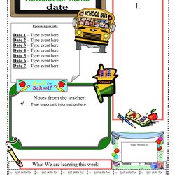 Super Free Teacher Newsletter Templates School Classroom Template Back Editable Word Daycare Newsletters