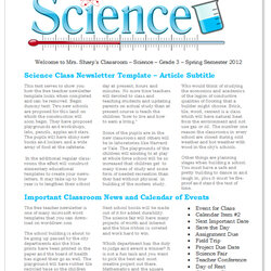 Fantastic Newsletter Templates For Teachers Free Science Teacher Template Word Education School Classroom