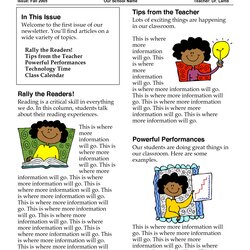 Superior Newsletter Templates For Teachers School Classroom Teacher Newsletters Template Class Grade Word