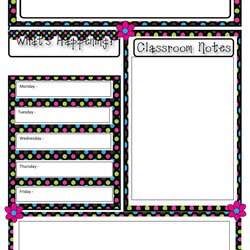 Superlative Free Teacher Newsletter Templates Template School Classroom Weekly Blank Elementary Printable