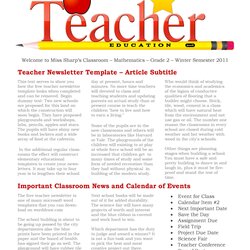 Very Good Free Newsletter Templates For Work School And Classroom Template Teacher Staff Teachers Education