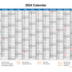 Superlative Calendar Horizontal One Page Template