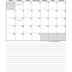 Excel Monthly Calendar Template Free Printable Templates Images