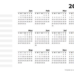 Fantastic Yearly Calendar Blank Minimal Design Free Printable Templates