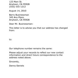 Exceptional Best Change Of Address Letters Free Letter Templates Kb