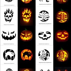 High Quality Free Printable Halloween Pumpkin Carving Stencils Patterns Scary Designs Faces Stencil Pumpkins