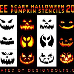 Wonderful Free Scary Halloween Pumpkin Carving Stencils Faces Templates Patterns Ideas