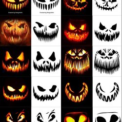 Worthy Printable Scary Pumpkin Faces Free Halloween Carving Stencils Patterns Ideas Jack Lantern Images