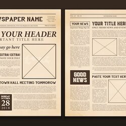 Editable Old Newspaper Template Database Size