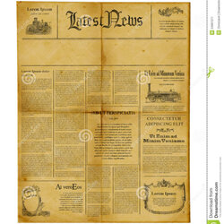 Supreme Antique Newspaper Template Stock Image Of Information Inside Old Blank