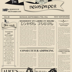 Super Old Blank Newspaper Template Generator Layout Format Free In