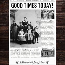 Old Newspaper Template Google Docs Layout Front Templates Cover School Format Word Pages Vintage Choose