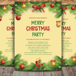 Superior Christmas Invitation Template Flyer Templates Creative Market