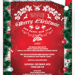 Spiffing Christmas Invitation Flyer Template Design Editable With Templates Flyers Santa Seasonal Holidays