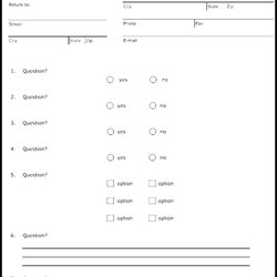 Superlative Survey Form Template Sample Templates