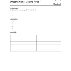 Very Good Handy Meeting Minutes Notes Templates Template Excel Basic Note Word Board Detailed Software