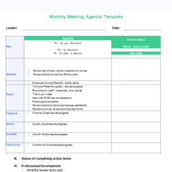 Keys To An Effective Monthly Meeting Free Template Download Agenda Templates