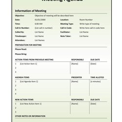 Capital Effective Meeting Agenda Templates Word Excel Template