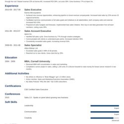 Peerless Business Resume Template With Examples Skills Tips Executive Sales Example Sample Vitae Curriculum
