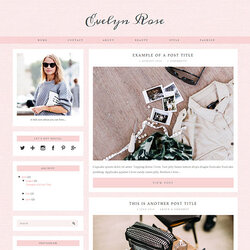Professional Blogger Templates Stylish Themes Template Rose Evelyn Responsive Pink Pastel Review Shop