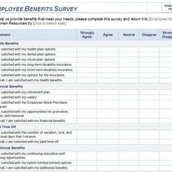 Preeminent Employee Benefits Survey Template Word Satisfaction Surveys Pertaining Form