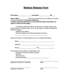 Superior Medical Release Form In Word And Formats