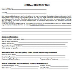 Fantastic Medical Release Forms Printable Form