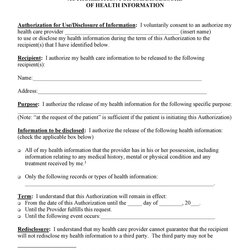 Perfect Medical Release Form Templates Mental Health Of Information Template