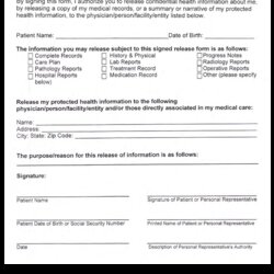 Fine Generic Printable Medical Records Release Authorization Form