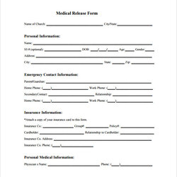 Free Sample Medical Release Forms In Ms Word Form Template Consent Child Example Samples Templates