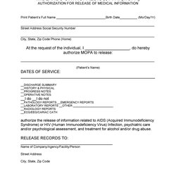 Excellent Medical Release Form Printable