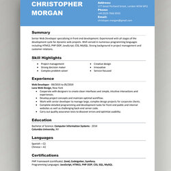 Worthy Sample Resume Template Word Templates Doc Examples Source
