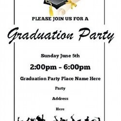 Smashing Graduation Party Invitation Template Free Invitations Templates Printable Card Announcement