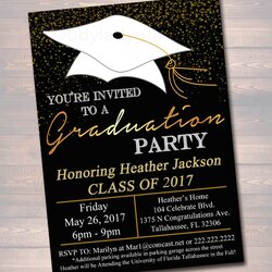 Superb Editable Graduation Party Invitation High School Invite Wording Version