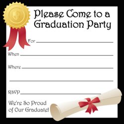 Eminent Graduation Party Invitations Ideas Invitation Templates Printable Template Preschool College Dinner