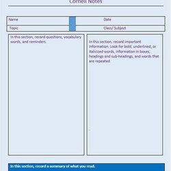 Tremendous Cornell Notes Template Google Docs Word Printable Themes