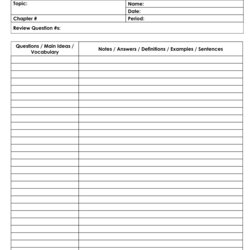 Cornell Notes Template Google Docs Note Word Newsletter Taking Info History Thought Of
