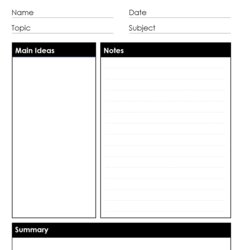 Wonderful Free Cornell Notes Template Word Google Docs Page