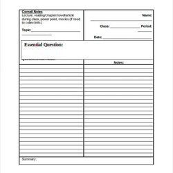 Preeminent Cornell Notes Template Google Docs Blank Note