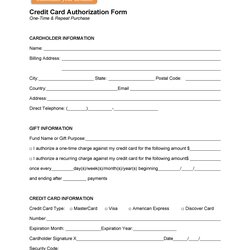 Sublime Credit Card Authorization Forms Templates Ready To Use Form Template Kb