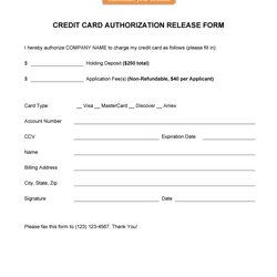 Outstanding Credit Card Authorization Forms Templates Ready To Use Form Template Recurring Kb