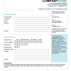 Credit Card Authorization Forms Templates Ready To Use Form Template Kb