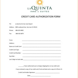 Credit Card Authorization Form Template Free Download Payment Hotel Printable Letter Templates Business
