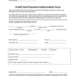 Spiffing Credit Card Authorization Forms Templates Ready To Use Approval