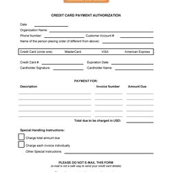 Out Of This World Credit Card Authorization Forms Templates Ready To Use Form Template Blank Kb