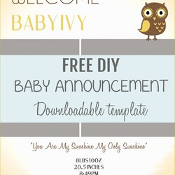 Sublime Free Baby Announcement Templates Of Template Announcements Handover Postcards Address