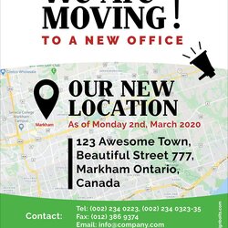 Supreme Free Office Moving Announcement Flyer Design Template Announcements
